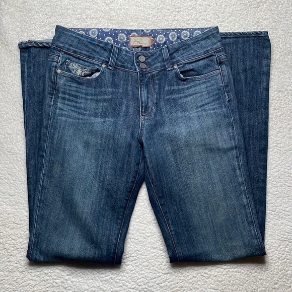 Paige Hidden Hills Denim Dark Wash Jeans Size 30 x 33 Flare - Picture 5 of 10